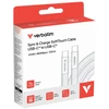Verbatim USB-C kabelis SoftTouch USB C (M) - USB C (M), 100W, 1.2m, Baltas, box, 30277
