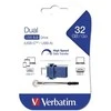 Verbatim USB flash disk OTG, USB 3.0, 32GB, Dual, mėlyna, 49966, USB A / USB C, su oczkiem na Pakabutis