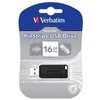 Verbatim USB flash disk, USB 2.0, 16GB, PinStripe, Store N Go, juoda, 49063, USB A, su wysuwanym złączem