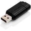 Verbatim USB flash disk, USB 2.0, 16GB, PinStripe, Store N Go, juoda, 49063, USB A, su wysuwanym złączem