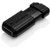 Verbatim USB flash disk, USB 2.0, 16GB, PinStripe, Store N Go, juoda, 49063, USB A, su wysuwanym złączem