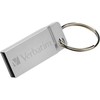 Verbatim USB atmintinė, USB 2.0, 64GB, Metal Executive, Store N Go, sidabrinė, 98750, USB A, su kilpele raktų pakabukui