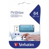 „Verbatim“ USB atmintinė, USB 2.0, 64 GB, „PinStripe“, „Store N Go“, mėlyna, 49961, USB A, su ištraukiama jungtimi