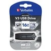 Verbatim USB flash disk, USB 3.0, 16GB, V3, Store N Go, juoda, 49172, USB A, su wysuwanym złączem