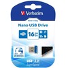 Verbatim USB flash disk, USB 3.0, 16GB, Nano, Store N Stay, mėlyna, 98709, USB A