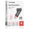 „Verbatim“ USB atmintinė, USB C iki USB 3.2 Gen 1, 1000 GB, dviguba „QuickStick“ jungtis, pilka, 32043, USB C, su raktų pakabuko kilpa