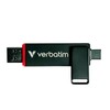 „Verbatim“ USB atmintinė, USB C iki USB 3.2 Gen 1, 1000 GB, dviguba „QuickStick“ jungtis, pilka, 32043, USB C, su raktų pakabuko kilpa
