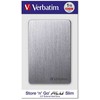 „Verbatim Store,n,Go ALU Slim“ išorinis kietasis diskas, 2,5 colio, USB 3.0, 1 TB, 53662, pilkas, šlifuoto aliuminio