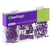 Rinkinys biurowy spinacze klipy pinezki violetinė, 1szt. Berlingo, 120 vnt w opakowaniu