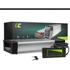 Green Cell Žalias Cell Žalias Cell® elektroninio dviračio akumuliatorius 36V 20Ah Li-Ion galinis stovas su įkrovikliu