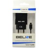 Beline Laidinis įkroviklis 2xUSB + USB-C 2A juodos spalvos