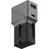 Adapteris Energea TravelWorld 1A1C 25W juodos spalvos, metalinis
