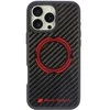 Apple iPhone 16 Pro Max Audi Carbon Fiber Sport Raudona Circle MagSafe (AUS-TPUPCMIP16PM-RSQ/D5-BK) dėklas telefonui juodos spalvos