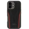 Apple iPhone 16 Audi Genuine Leather MagSafe (AU-TPUPCMIP16-R8/D3-RD) dėklas telefonui juodos ir raudonos spalvos