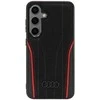 Samsung Galaxy S24 Audi Genuine odinis MagSafe Dėklas (AU-TPUPCS24-R8/D3-RD) juodos spalvos ir raudonos spalvos