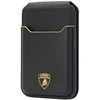 Dėklas Audi Lamborghini D1 Genuine Leather MagSafe Phone Wallet - Juodas and Žalias