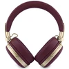 Ausinės su lankeliu ant galvos Guess Grained Triangle Auksinė Logo Bluetooth ENC bordo spalvos