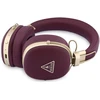 Ausinės su lankeliu ant galvos Guess Grained Triangle Auksinė Logo Bluetooth ENC bordo spalvos