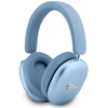 Ausinės su lankeliu ant galvos Guess Metallic Effect Metal Script Logo Bluetooth ENC mėlyna