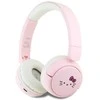Ant ausų uždedamos ausinės Hello Kitty Face Logo Bluetooth rožinės spalvos