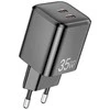 AWEI laidinis įkroviklis PD65-EU 35W 2x USB-C juodos spalvos GaN