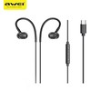 AWEI TC-6 USB stereo ausinės-C juodos spalvos