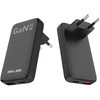Beline laidinis įkroviklis 1x USB-C + 1x USB 65W juodos spalvos (only head) PD 3.0 + QC 3.0 BLN2CW65