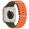Beline apyrankė Apple Watch silikoninė Waves 42/44/45/49mm žalios ir oranžinės spalvos box