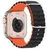 Beline apyrankė Apple Watch silikoninė Waves 42/44/45/49mm juodos ir oranžinės spalvos box