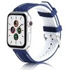 Beline apyrankė Apple Watch Solid silikoninė 38/40/41mm mėlynos ir baltos spalvos