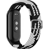 Beline tekstilinis dirželis, skirtas „Xiaomi Mi Band 9/8“, juodos/baltos spalvos