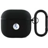 BMW BMA4SSLBK AirPods 4 ausinių dėklas juodos spalvos Geniune Leather Sidabrinis Logo