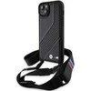 Dėklas BMW BMHCP15M23 PSCCK Apple iPhone 15 Plus 14 Plus 6.7″ juodos spalvos kietas dėklas M Edition Carbon Stripe & Stra