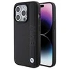 BMW BMHCP15X22RDPK Apple iPhone 15 Pro Max 6.7" dėklas telefonui juodos spalvos hardcase Leather Textured &amp; Stripe