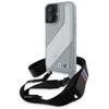 BMW BMHCP16S23PSCCG Apple iPhone 16 6.1" dėklas telefonui pilkos spalvos M Edition Carbon Stripe &amp; Strap