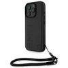 BMW BMHCP16X23RMRLK Apple iPhone 16 Pro Max 6.9" dėklas telefonui juodos spalvos Signature Leather Wordmark Cord