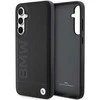 Originalus priekinio skydelio dėklas BMW BMHCS23FESLLBK, skirtas Samsung S23 FE (Leather Hot Stamp / juodas)