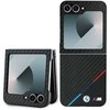 BMW M PU Carbon Tricolor Stripe Samsung Galaxy Z Flip6 dėklas telefonui juodos spalvos