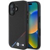 BMW M Perforated Tricolor Line MagSafe Apple iPhone 16 Case - dėklas telefonui juodos spalvos