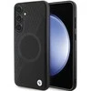 Samsung Galaxy S24 BMW Dėklas Signature odinis Half Textured &amp; Circle MagSafe (BMHMS24S23RTPK) juodos spalvos