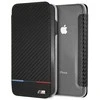 BMW BMTRBKI65PUCARTCBKApple iPhone XS Max book dėklas telefonui juodos spalvos Carbon Tricolor Stripe