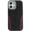 Dėklas Audi R8 Genuine Leather MagSafe skirtas Apple iPhone 17 juodos spalvos-raudonos spalvos