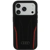 Dėklas Audi R8 Genuine Leather MagSafe do iPhone 18 Pro / 17 Pro juodai-raudonas