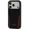 Dėklas Audi R8 Genuine Leather MagSafe do iPhone 18 Pro / 17 Pro juodai-raudonas