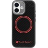 Dėklas Audi RSQ Carbon Fiber Sport Raudona Circle MagSafe skirtas Apple iPhone 17 juodos spalvos