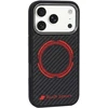 Dėklas Audi Sport RSQ Carbon Fiber Sport Raudona Circle MagSafe do iPhone 18 Pro / 17 Pro juoda