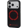 Dėklas Audi Sport RSQ Carbon Fiber Sport Raudona Circle MagSafe do iPhone 18 Pro / 17 Pro juoda