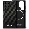 Dėklas BMW Leather Carbon MagSafe skirtas Samsung Galaxy S25 Ultra juodos spalvos