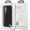 Dėklas BMW Leather Half Textured MagSafe Samsung Galaxy S25 juodos spalvos