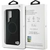 Dėklas BMW Leather Half Textured MagSafe Samsung Galaxy S25 Ultra juodos spalvos